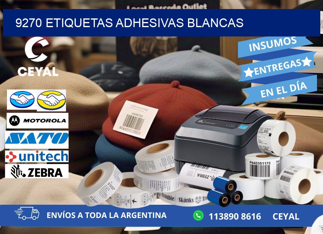 9270 etiquetas adhesivas blancas