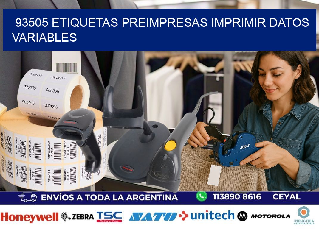 93505 Etiquetas preimpresas imprimir datos variables