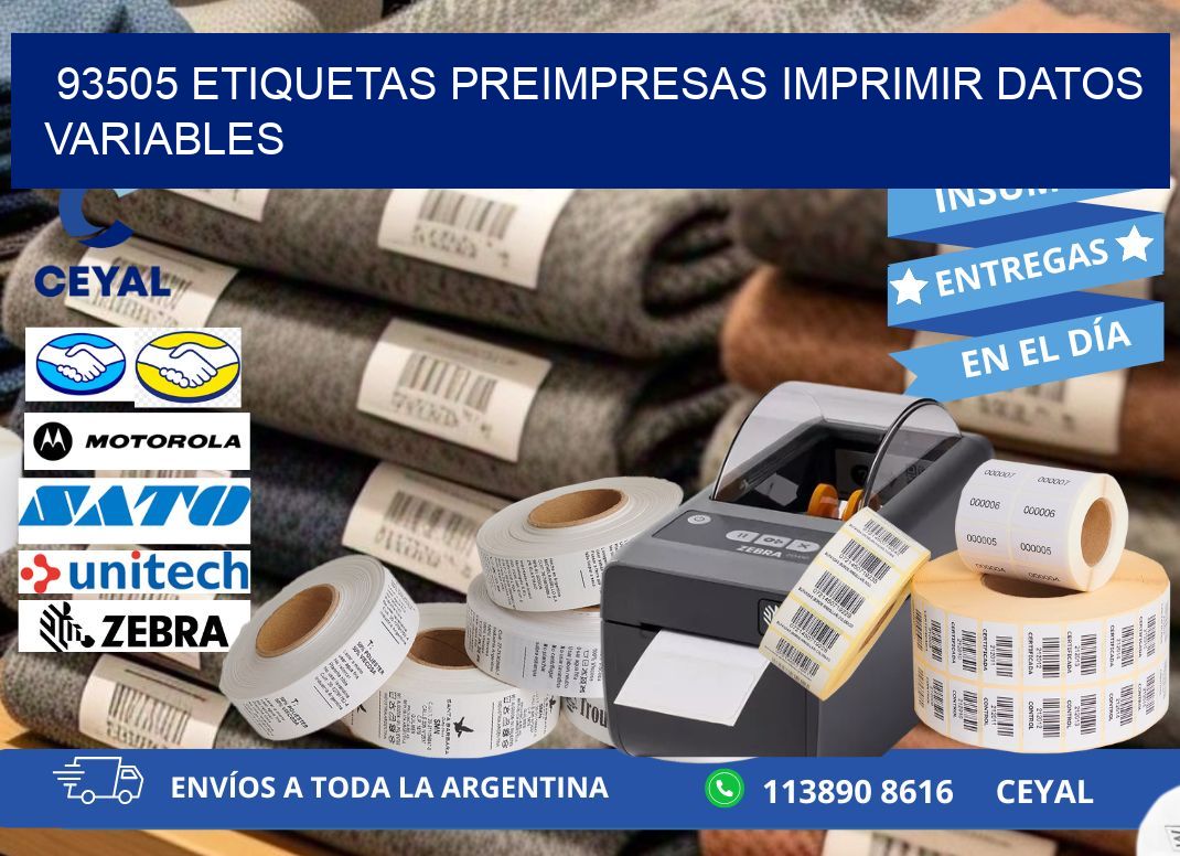 93505 Etiquetas preimpresas imprimir datos variables