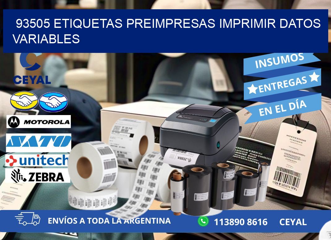 93505 Etiquetas preimpresas imprimir datos variables