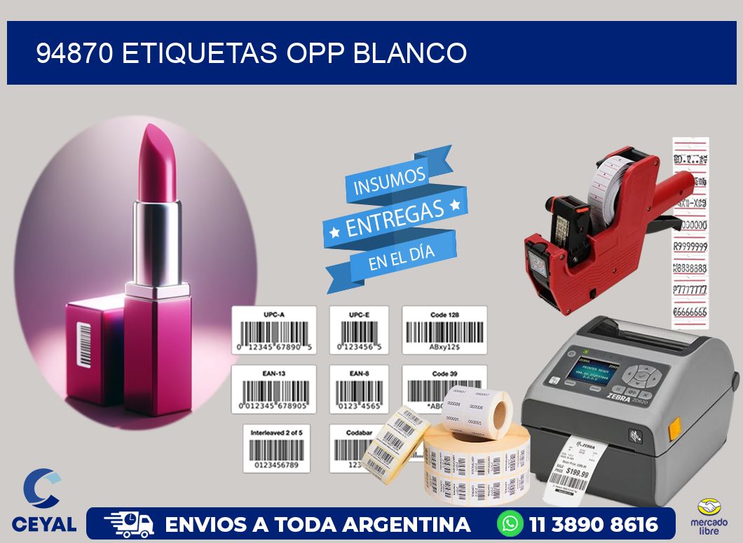 94870 etiquetas OPP blanco