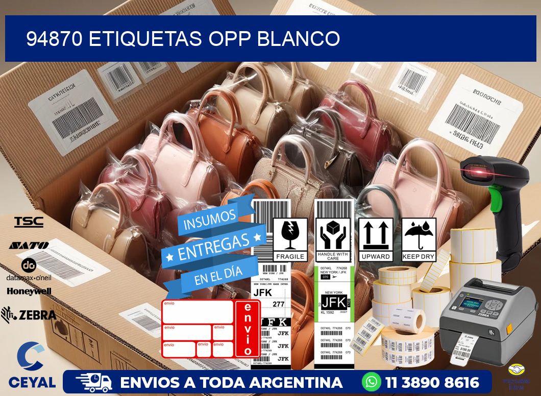 94870 etiquetas OPP blanco