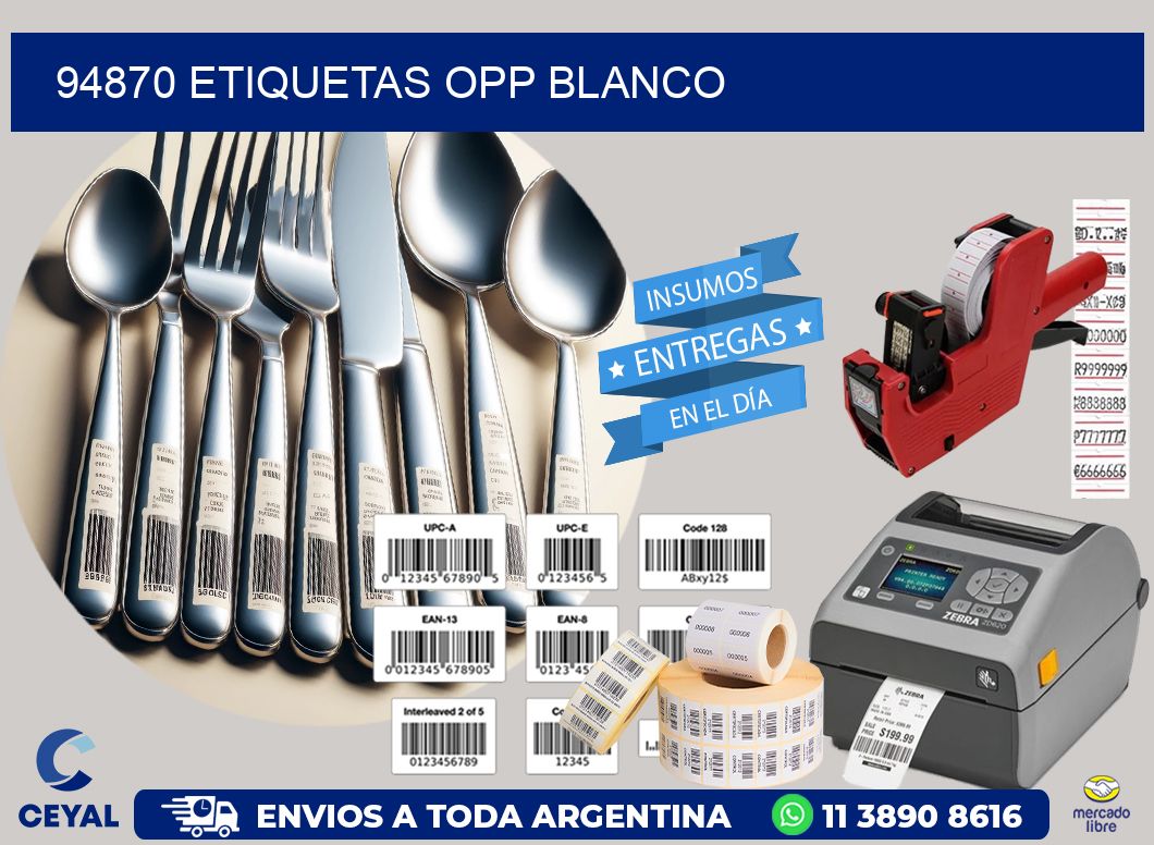 94870 etiquetas OPP blanco