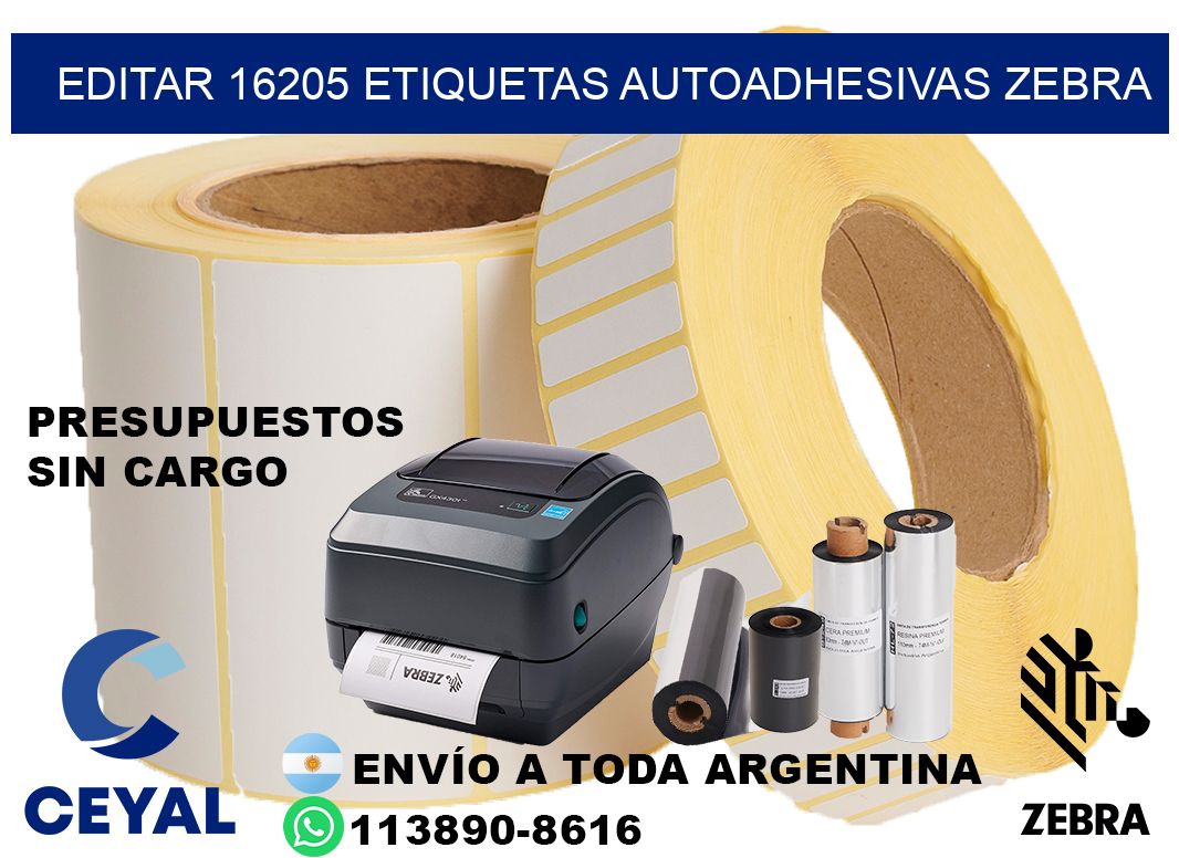 EDITAR 16205 ETIQUETAS AUTOADHESIVAS ZEBRA