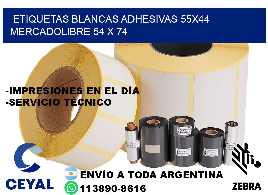 etiquetas blancas adhesivas 55x44 mercadolibre 54 x 74