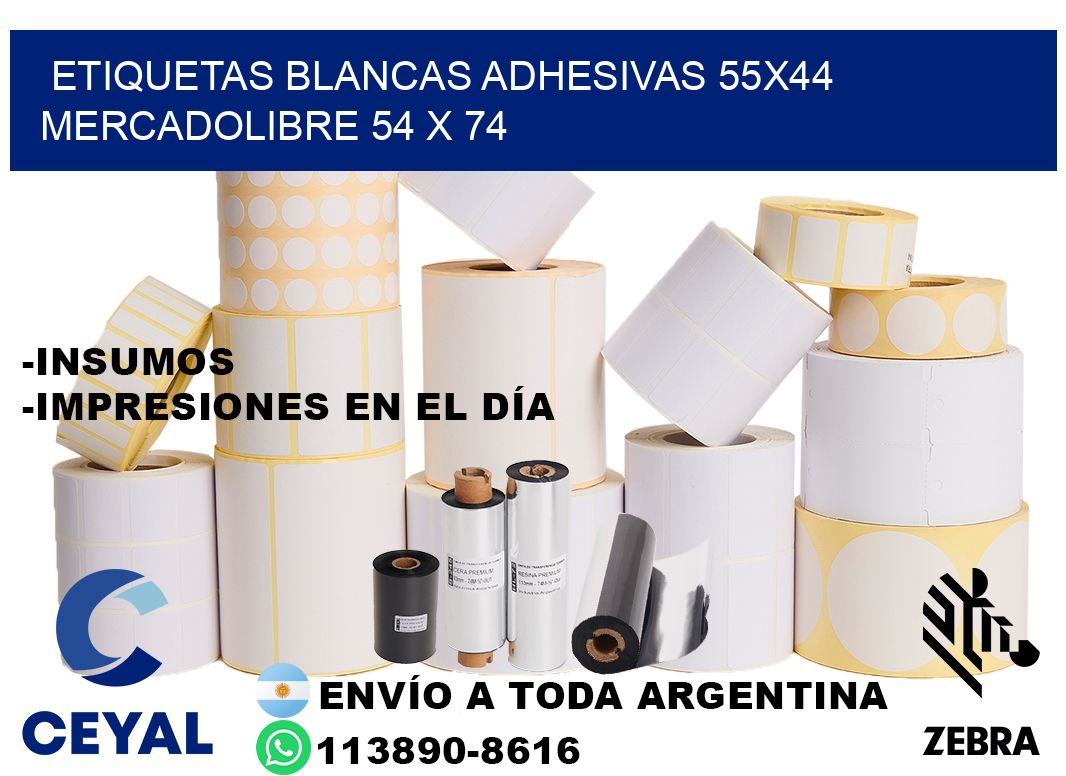etiquetas blancas adhesivas 55x44 mercadolibre 54 x 74