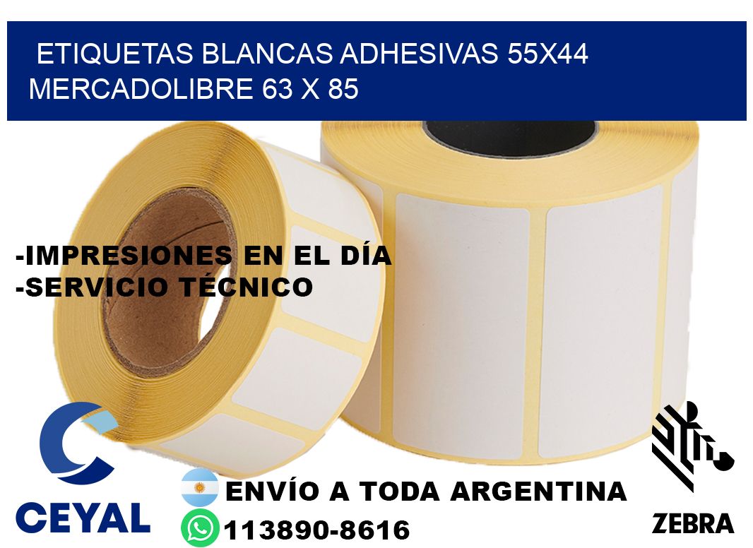 etiquetas blancas adhesivas 55x44 mercadolibre 63 x 85