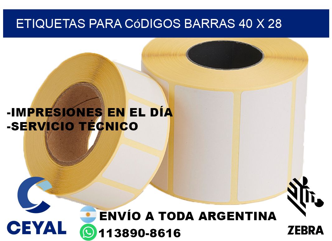etiquetas para códigos barras 40 x 28