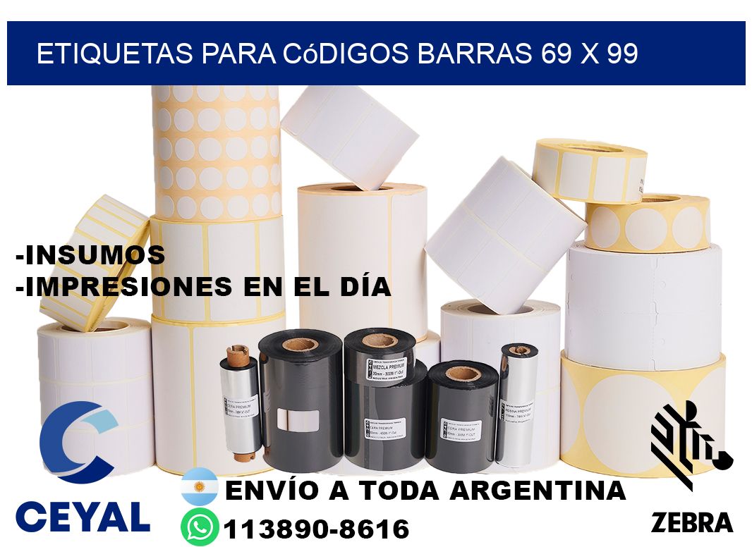 etiquetas para códigos barras 69 x 99