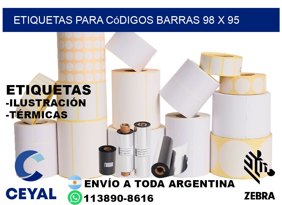 etiquetas para códigos barras 98 x 95