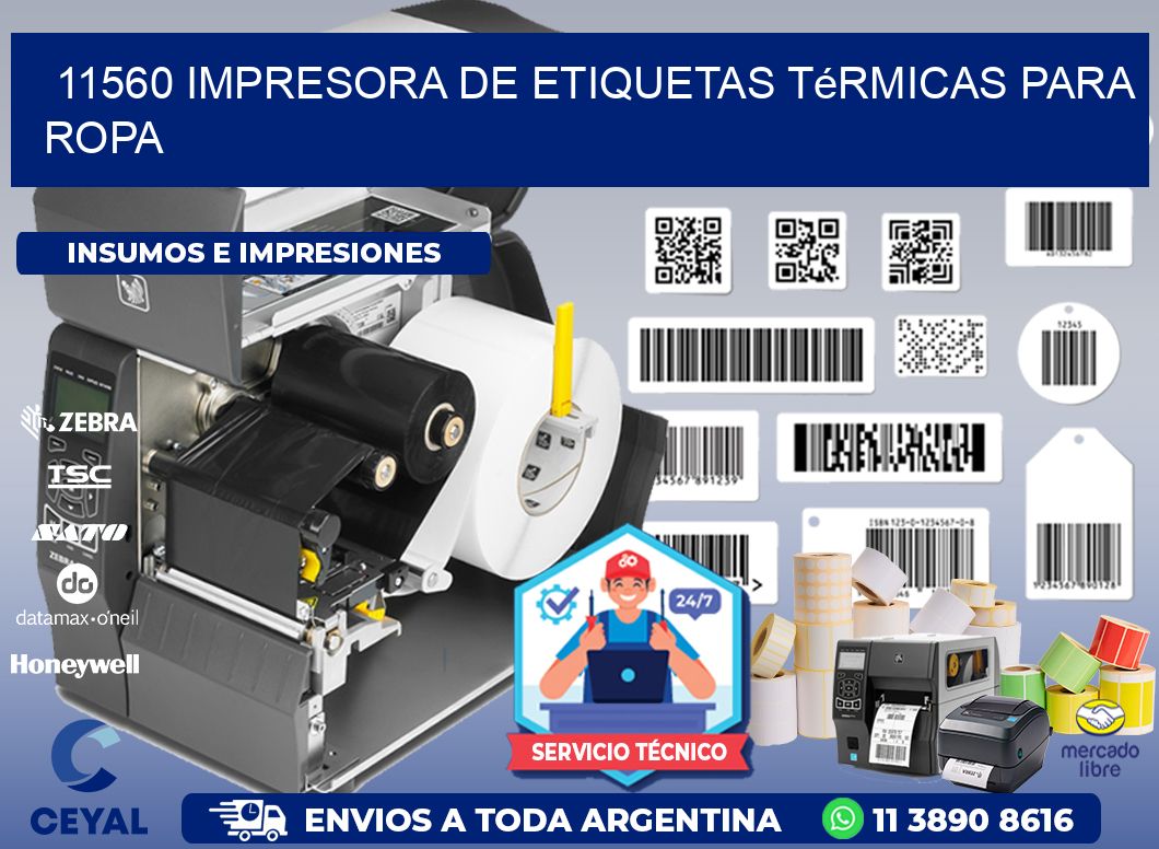 11560 impresora de etiquetas térmicas para ropa