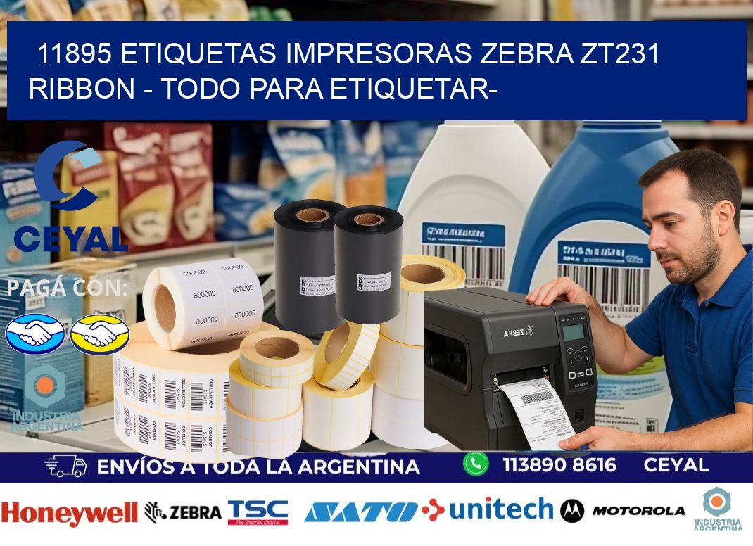 11895 etiquetas impresoras zebra zt231 ribbon - Todo para Etiquetar-