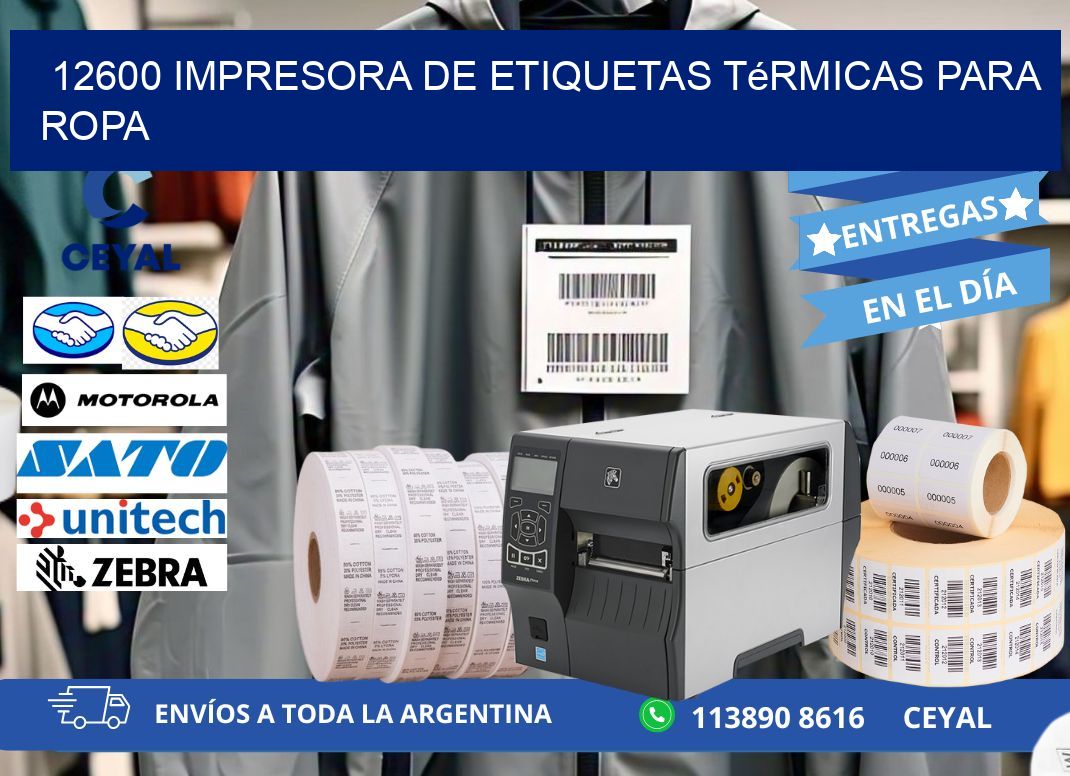 12600 impresora de etiquetas térmicas para ropa