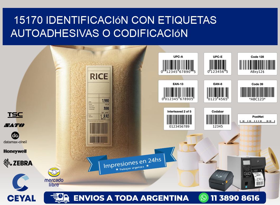 15170 identificación con etiquetas autoadhesivas o codificación