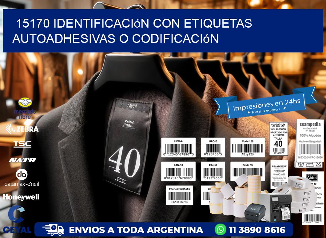 15170 identificación con etiquetas autoadhesivas o codificación