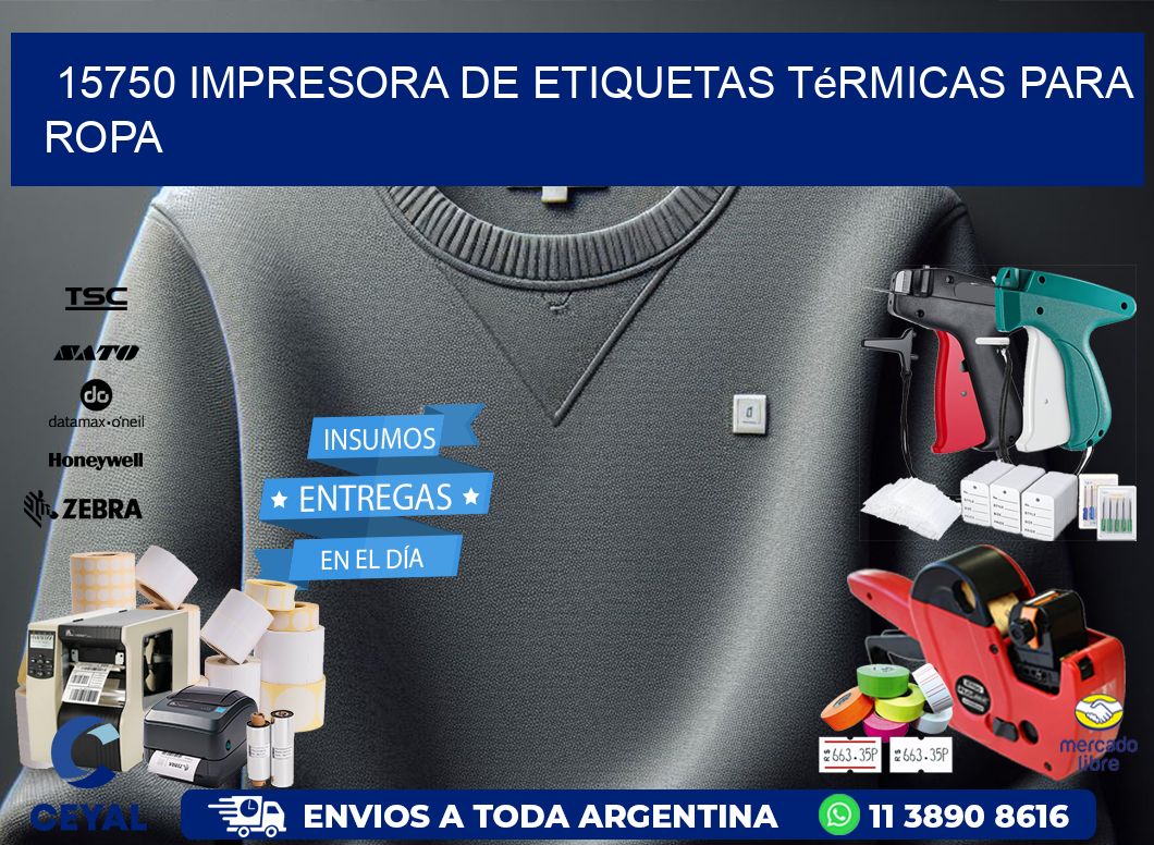 15750 impresora de etiquetas térmicas para ropa