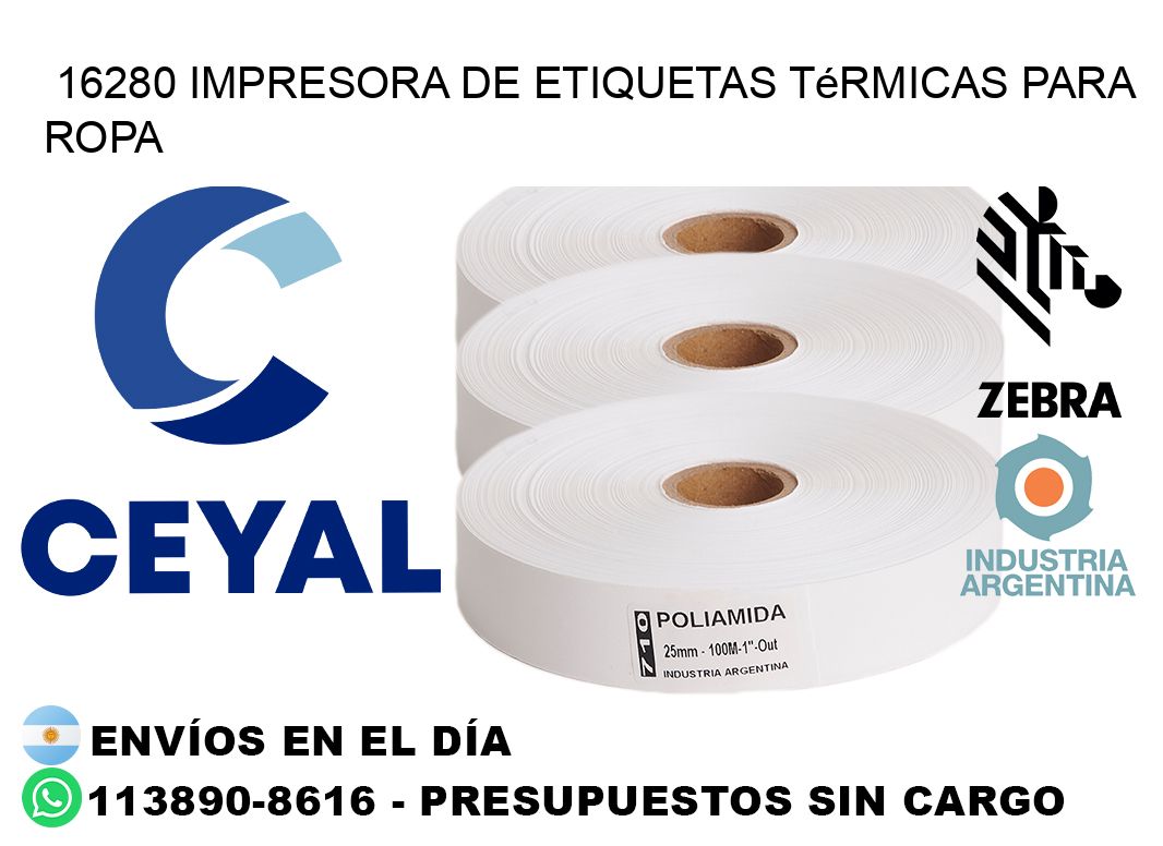 16280 impresora de etiquetas térmicas para ropa