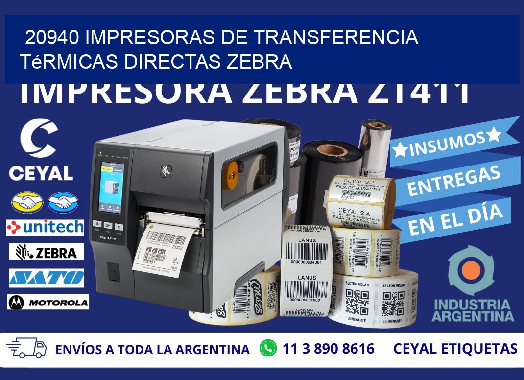 20940 impresoras de Transferencia  térmicas directas zebra