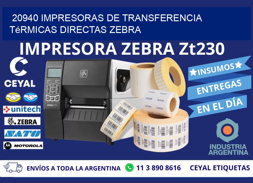 20940 impresoras de Transferencia  térmicas directas zebra