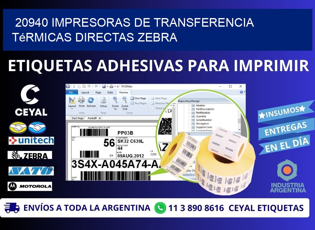 20940 impresoras de Transferencia  térmicas directas zebra