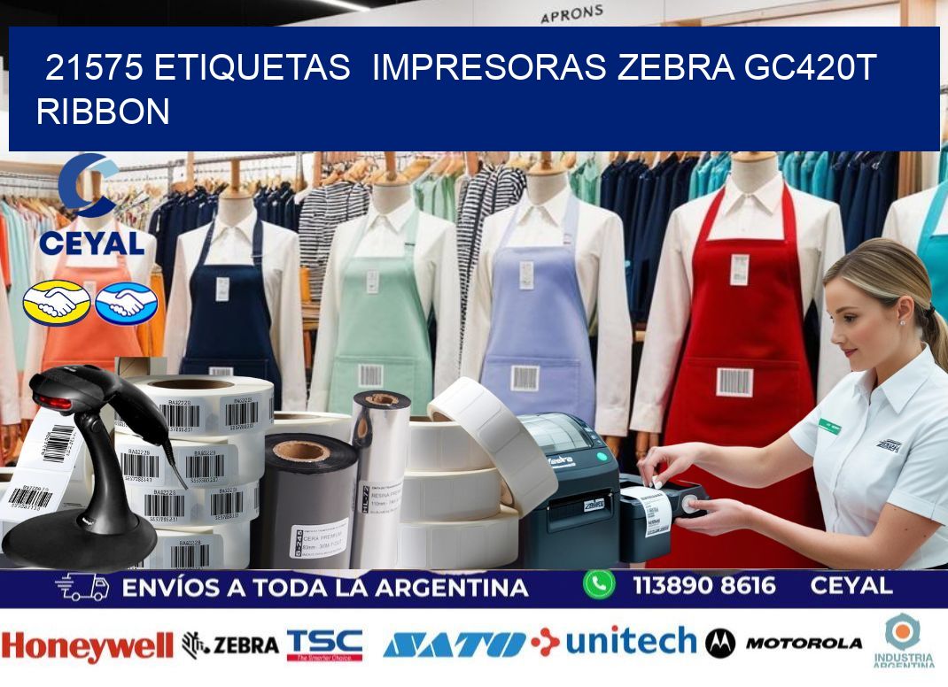 21575 etiquetas  impresoras zebra gc420t ribbon