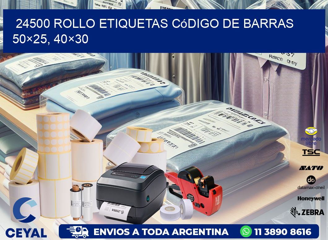 24500 rollo etiquetas código de barras 50×25, 40×30