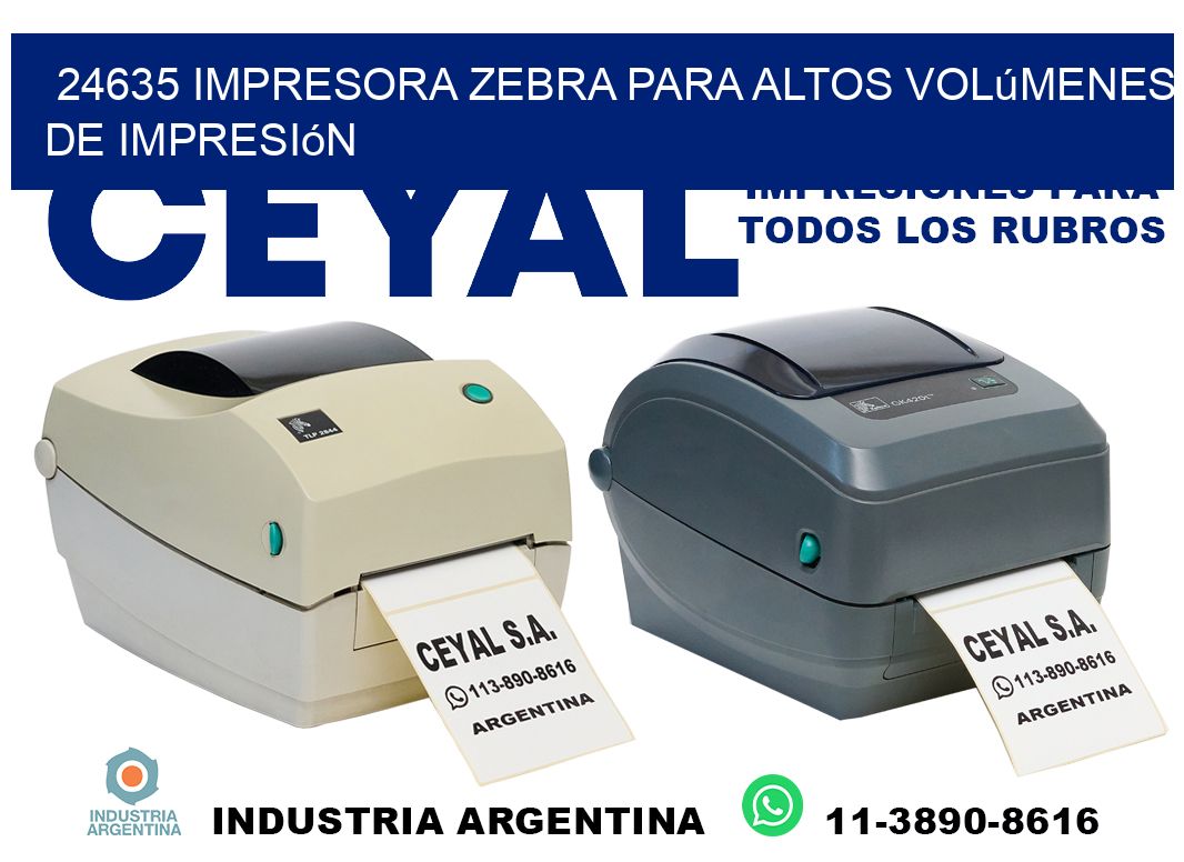 24635 impresora zebra para altos volúmenes de impresión