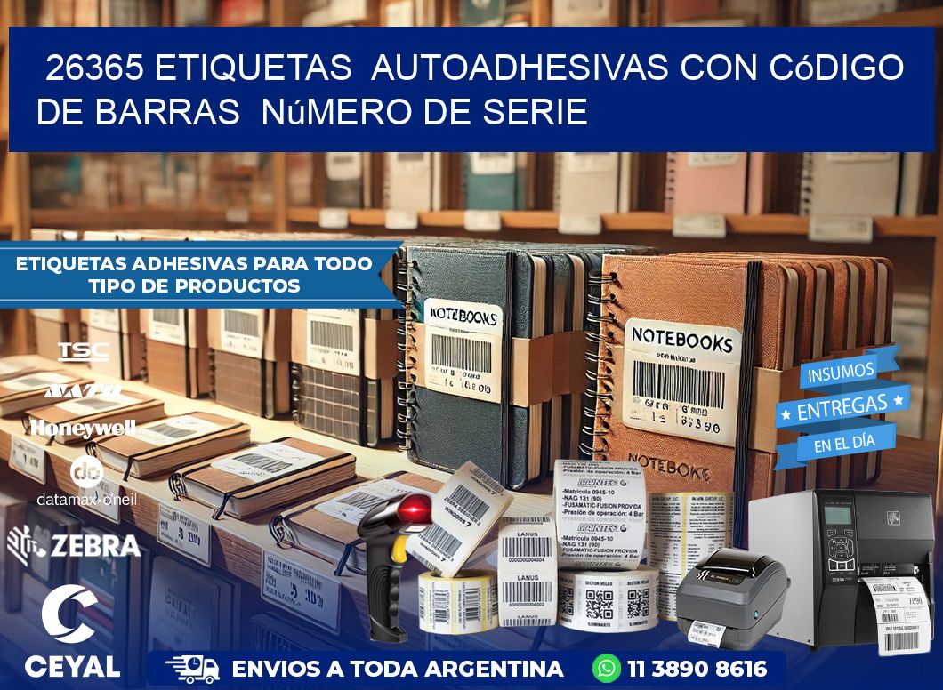 26365 etiquetas  autoadhesivas con código de barras  número de serie