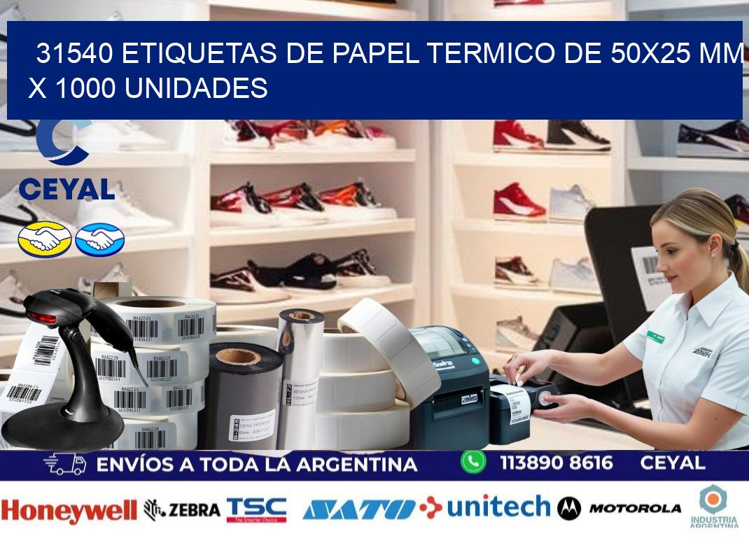 31540 Etiquetas De Papel Termico De 50x25 Mm X 1000 Unidades