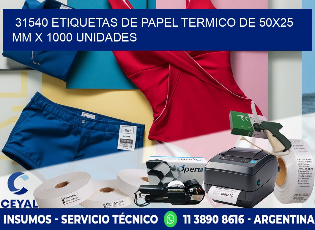 31540 Etiquetas De Papel Termico De 50x25 Mm X 1000 Unidades