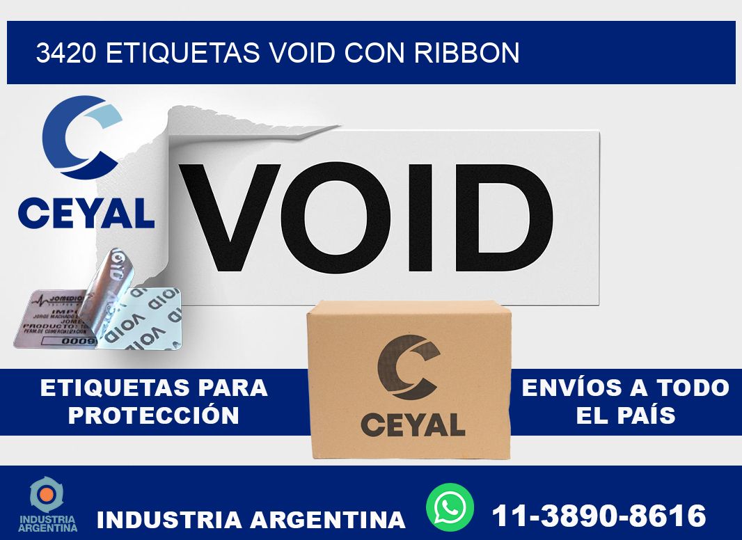 3420 etiquetas void con ribbon