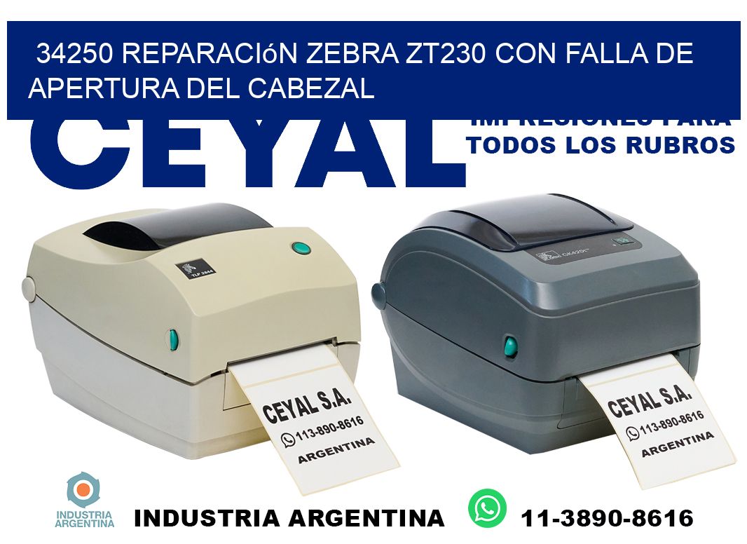 34250 reparación zebra zt230 con falla de apertura del cabezal