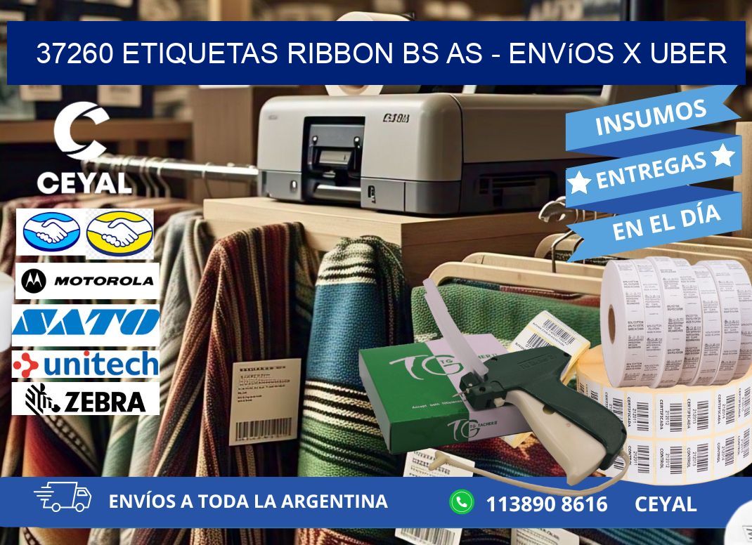 37260 etiquetas ribbon bs as - envíos x uber