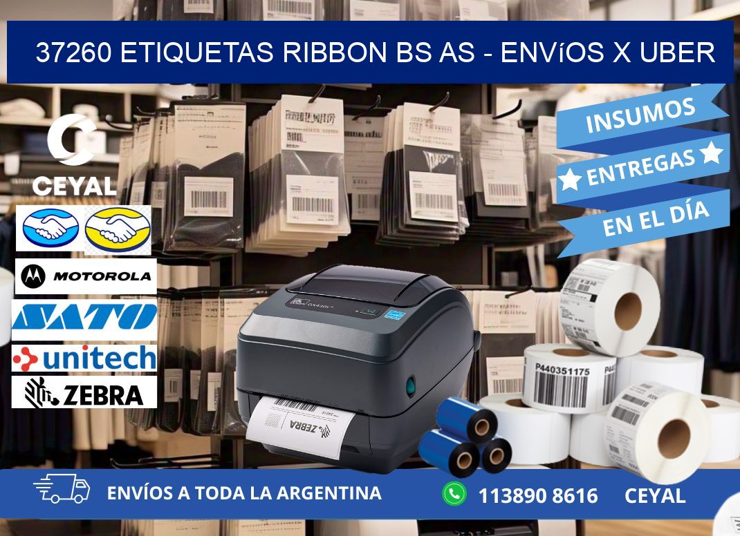 37260 etiquetas ribbon bs as - envíos x uber