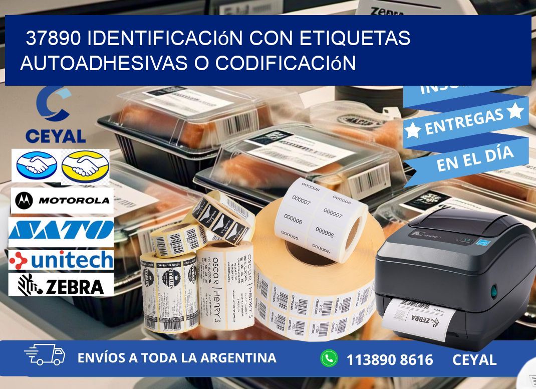 37890 identificación con etiquetas autoadhesivas o codificación