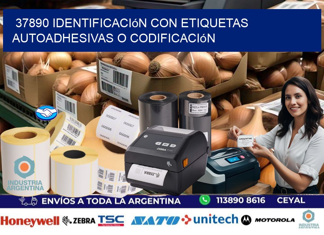 37890 identificación con etiquetas autoadhesivas o codificación