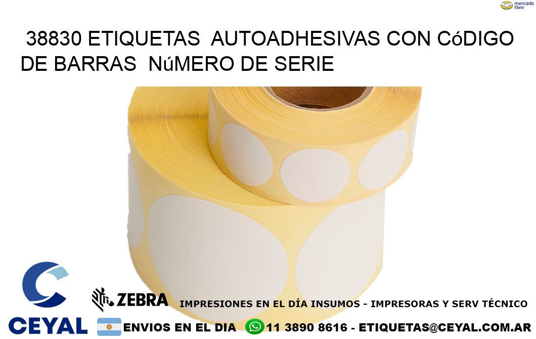 38830 etiquetas  autoadhesivas con código de barras  número de serie