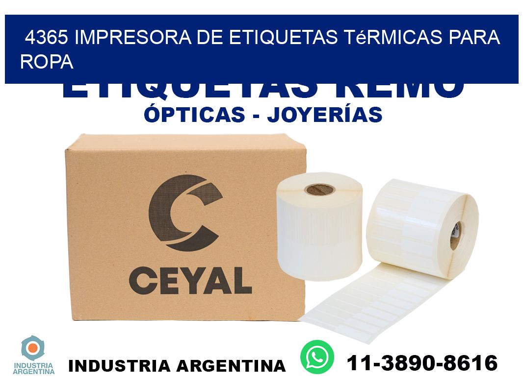 4365 impresora de etiquetas térmicas para ropa