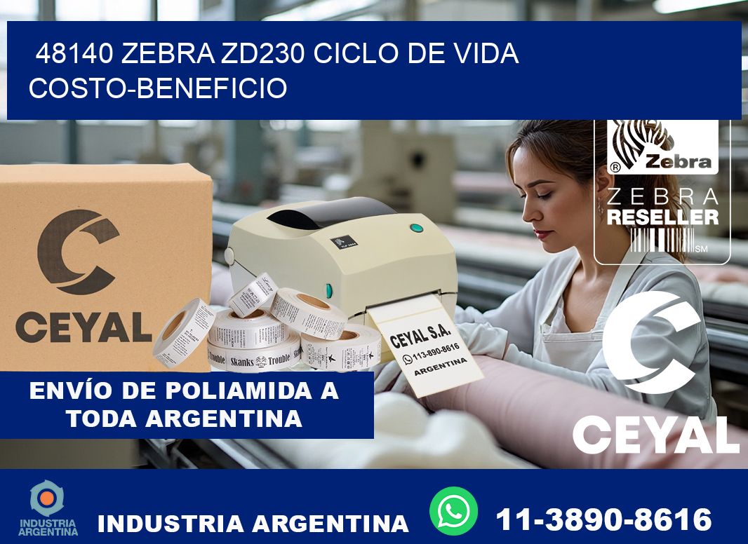 48140 Zebra ZD230 ciclo de vida costo-beneficio