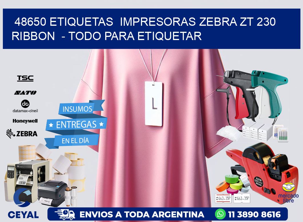 48650 etiquetas  impresoras zebra zt 230 ribbon  – Todo para Etiquetar