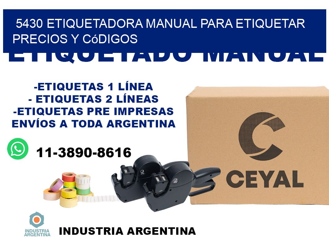 5430 etiquetadora manual para etiquetar precios y códigos