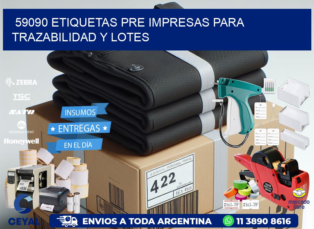 59090 etiquetas pre impresas para trazabilidad y lotes