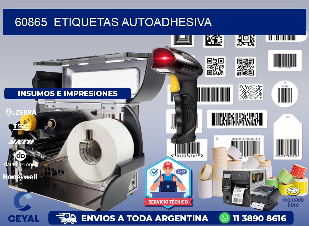 60865  etiquetas autoadhesiva