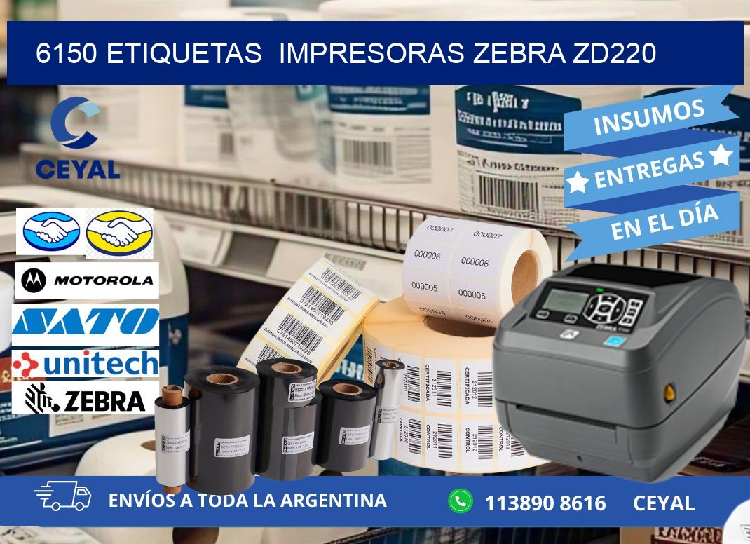 6150 etiquetas  impresoras zebra zd220