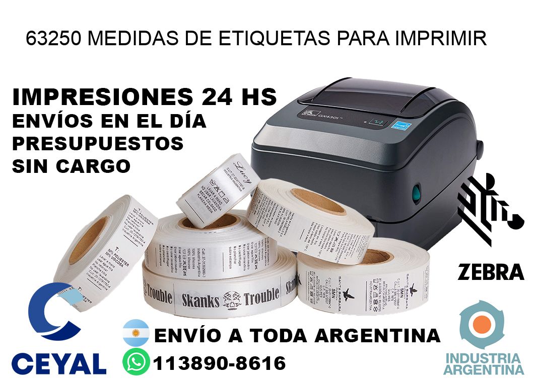 63250 Medidas de etiquetas para imprimir