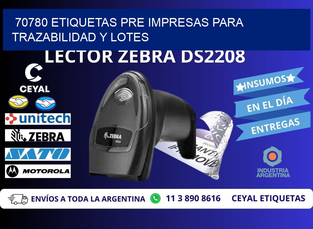 70780 etiquetas pre impresas para trazabilidad y lotes