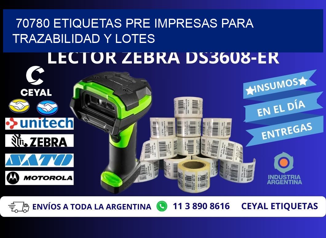 70780 etiquetas pre impresas para trazabilidad y lotes