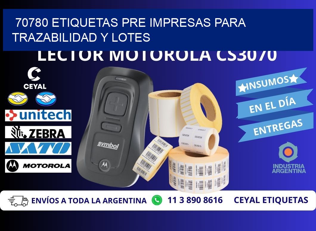 70780 etiquetas pre impresas para trazabilidad y lotes