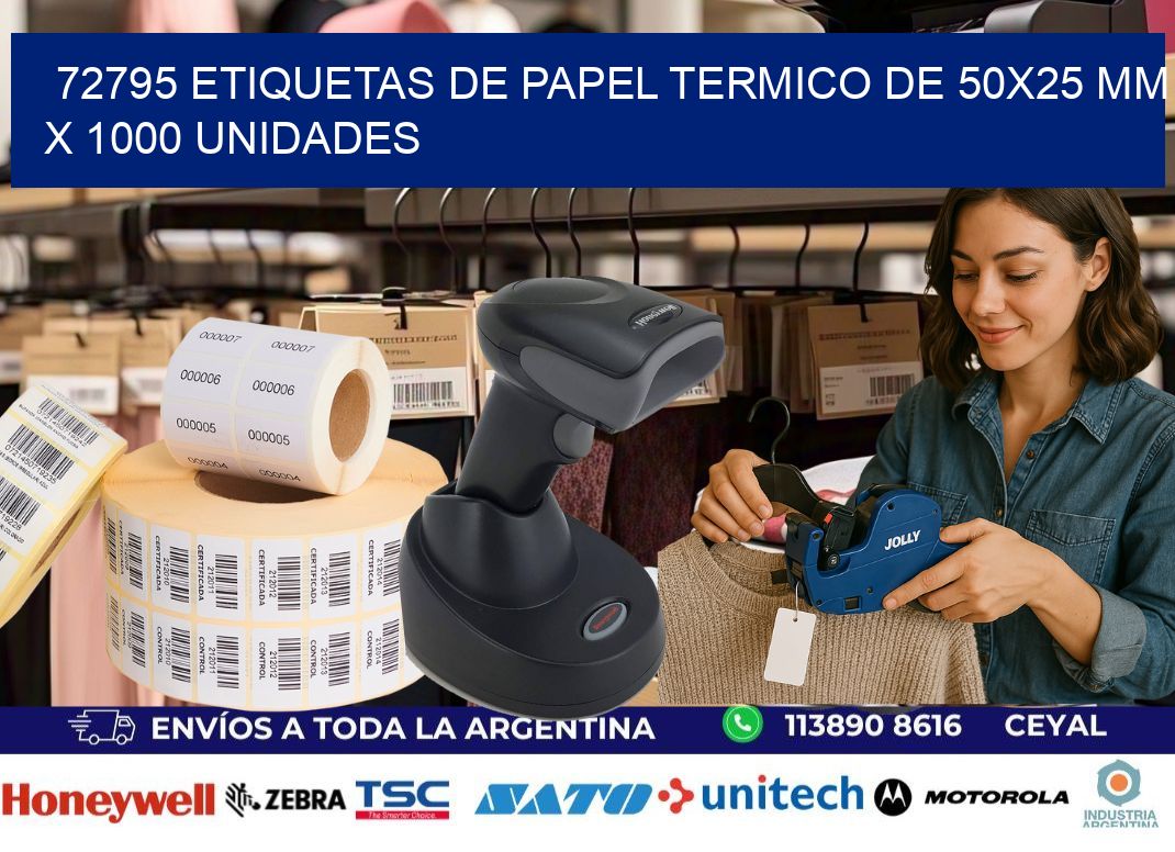 72795 Etiquetas De Papel Termico De 50x25 Mm X 1000 Unidades