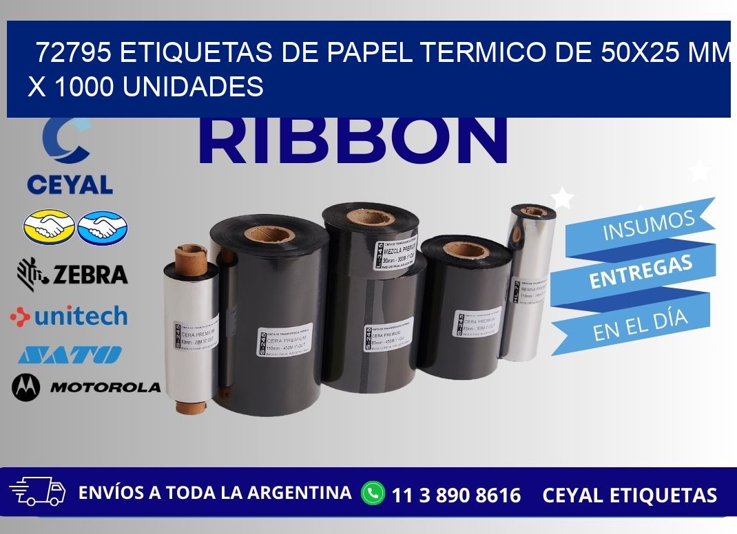 72795 Etiquetas De Papel Termico De 50x25 Mm X 1000 Unidades